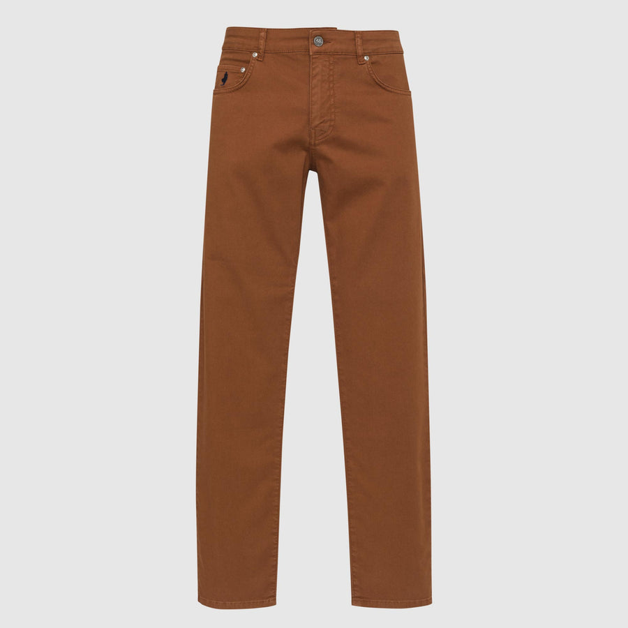 Pantalone cinque tasche in panama stampato