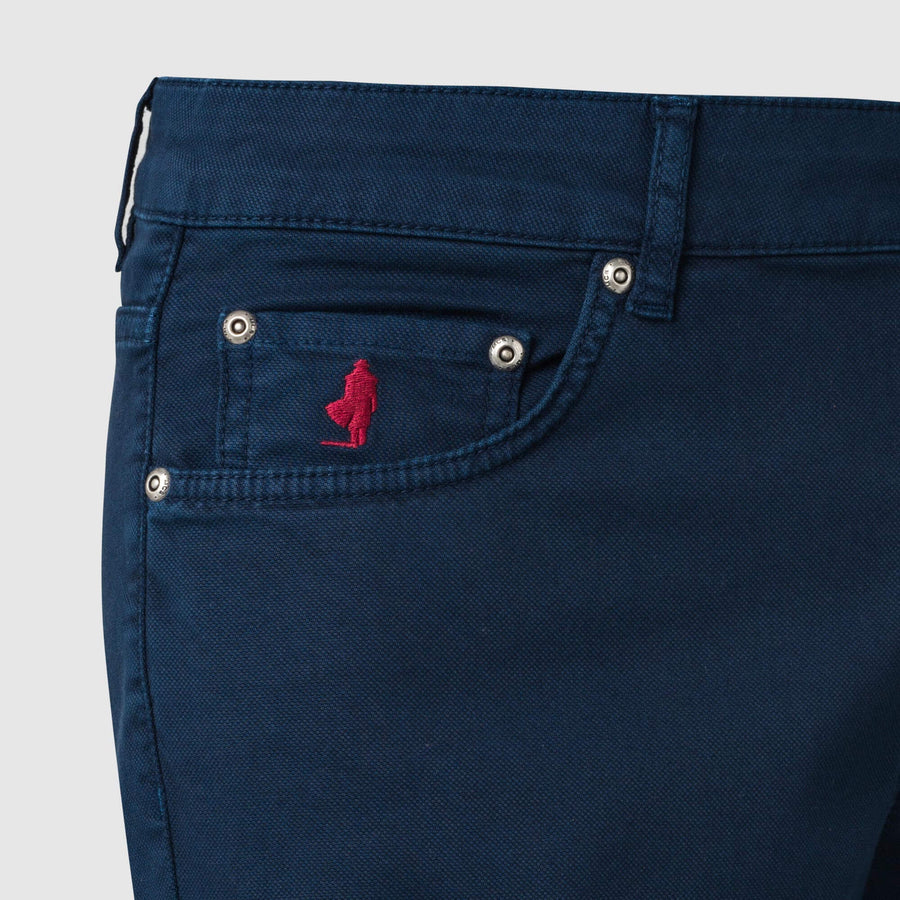 Pantalone cinque tasche in panama stampato