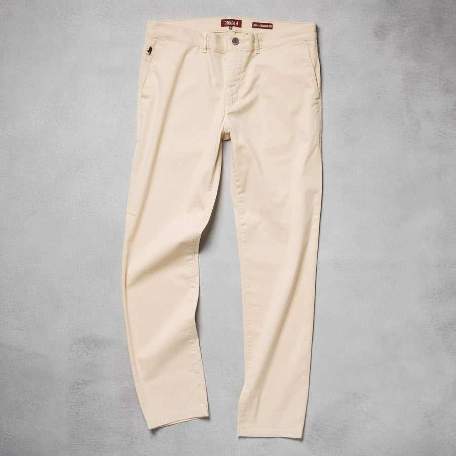 Pantaloni chino in tricotina di cotone elasticizzata