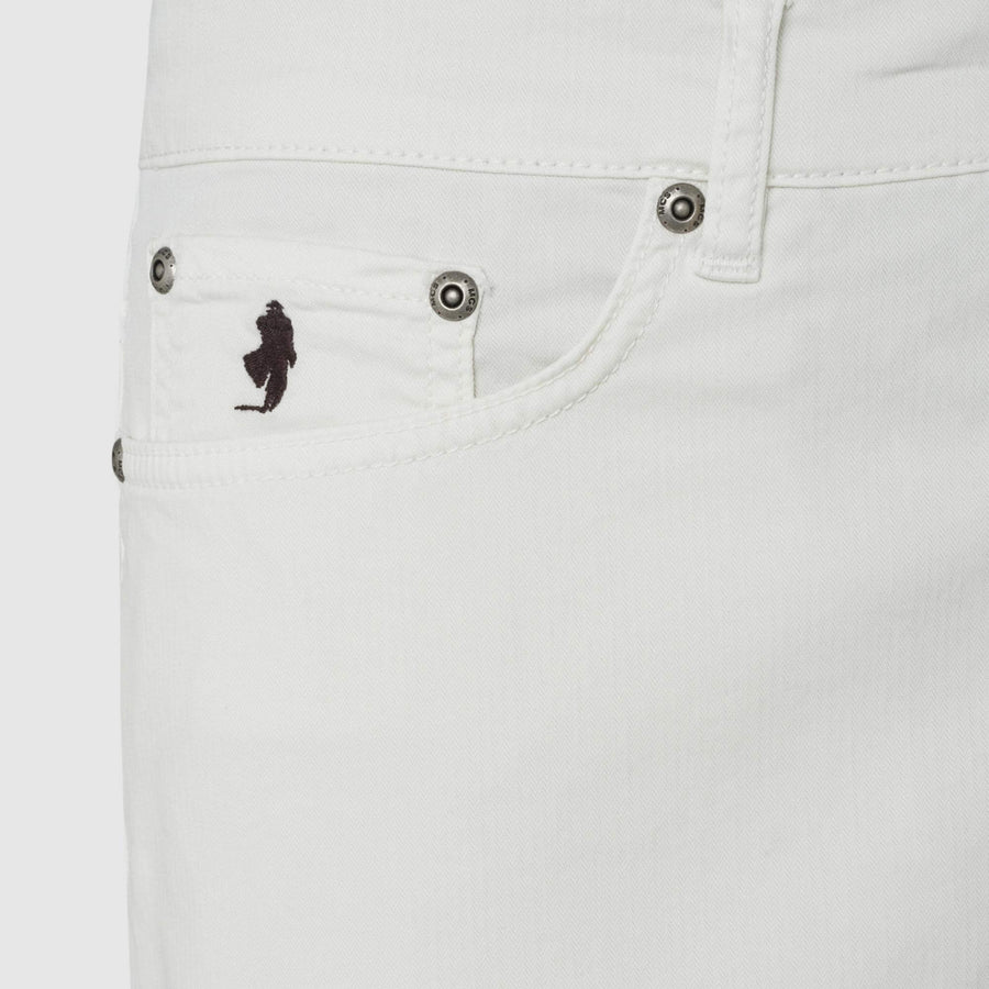 Five-pocket herringbone trousers