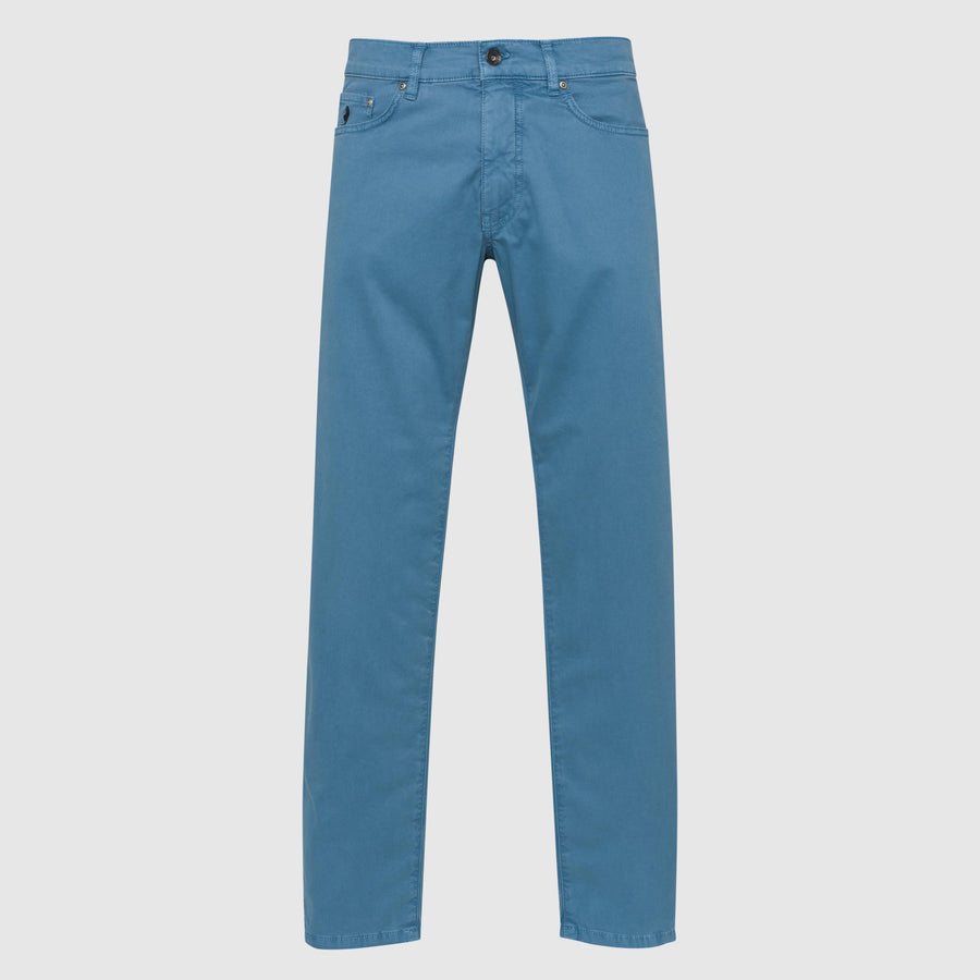 Garment-dyed tricotine trousers