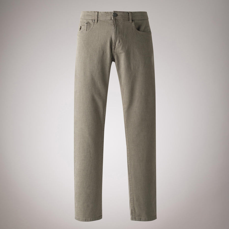 Slim fit five-pocket cotton rep trousers