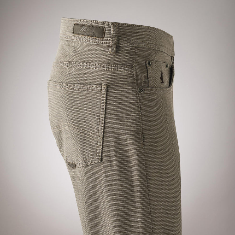 Slim fit five-pocket cotton rep trousers