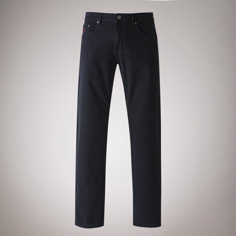 Slim fit five-pocket cotton rep trousers