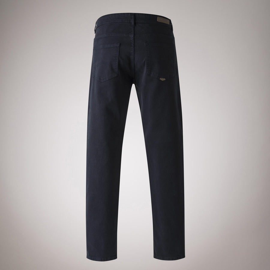 Slim fit five-pocket cotton rep trousers