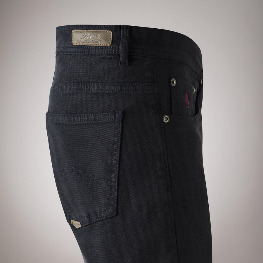 Slim fit five-pocket cotton rep trousers