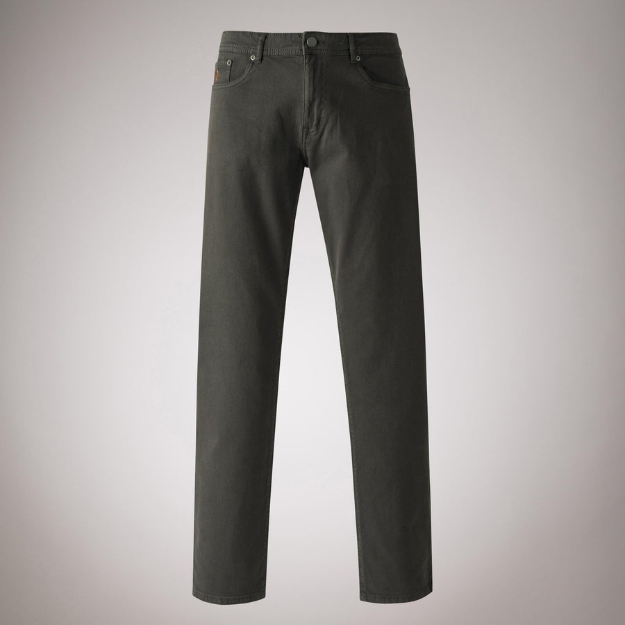 Slim fit five-pocket cotton rep trousers