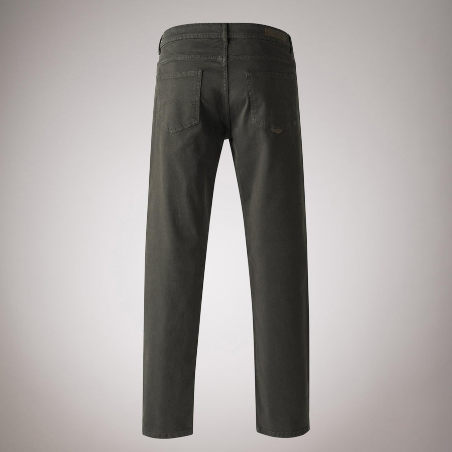Slim fit five-pocket cotton rep trousers