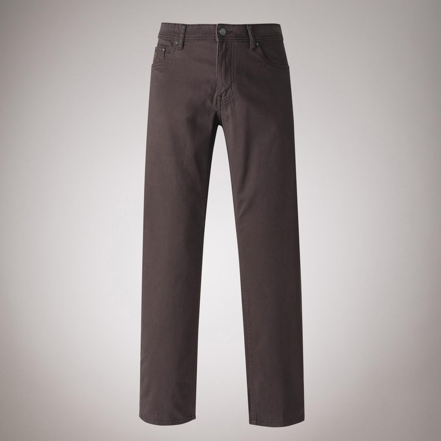 Regular fit five-pocket gabardine trousers