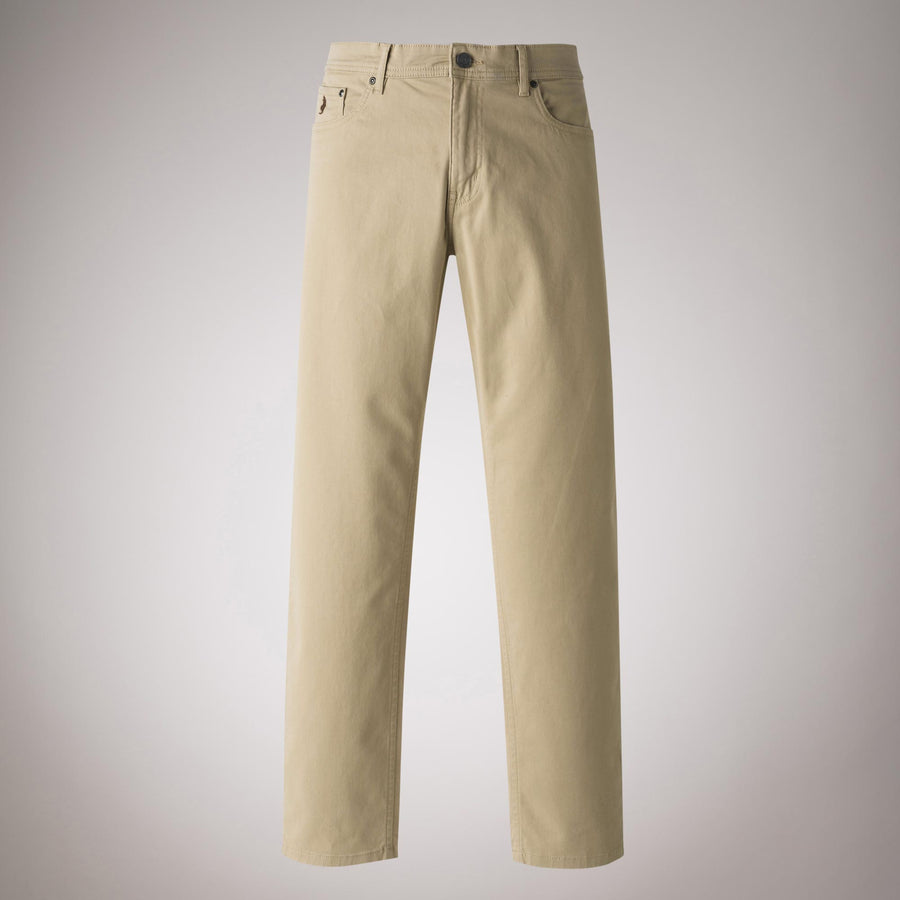 Regular fit five-pocket gabardine trousers