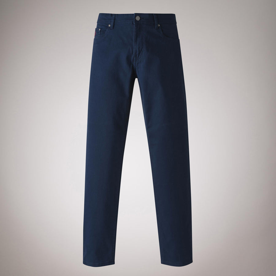 Regular fit five-pocket gabardine trousers