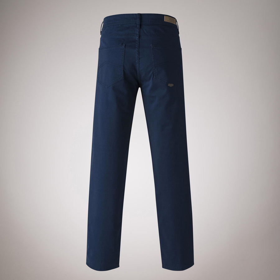 Regular fit five-pocket gabardine trousers