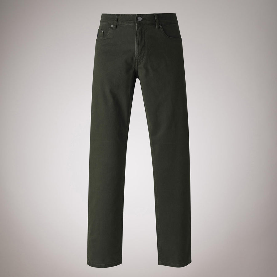 Regular fit five-pocket gabardine trousers