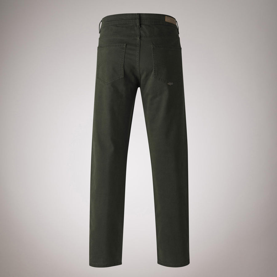 Regular fit five-pocket gabardine trousers