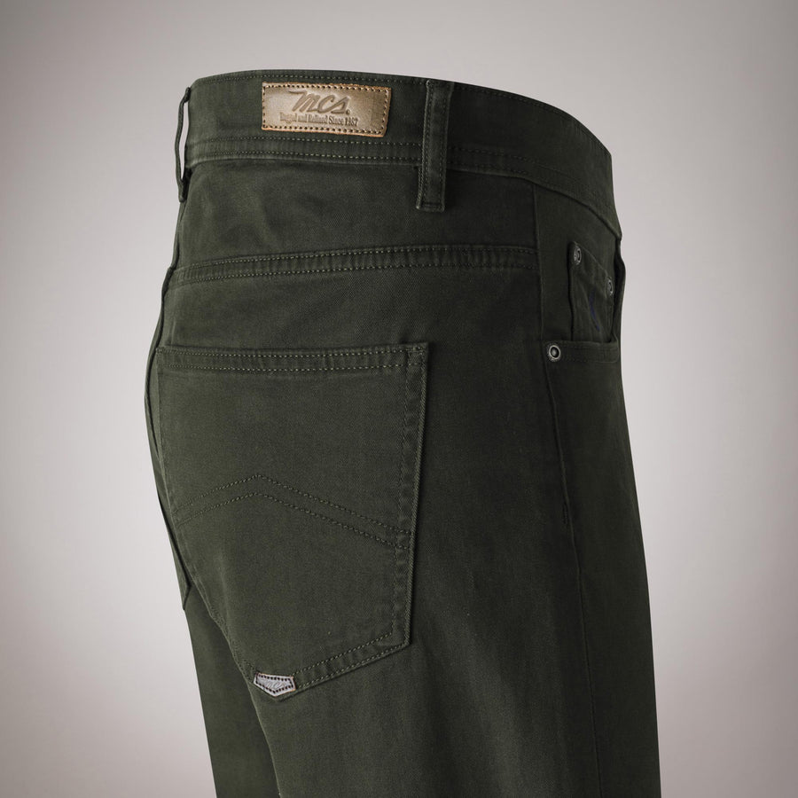 Regular fit five-pocket gabardine trousers