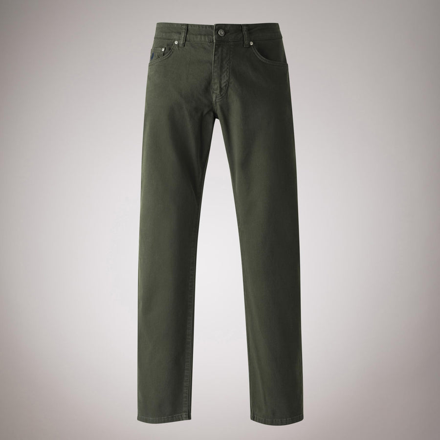 Regular fit five-pocket trousers in broken twill