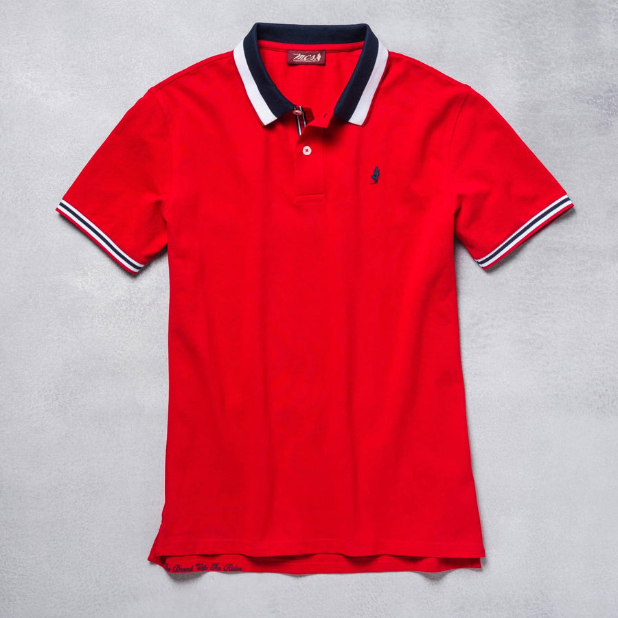 Polo shirt with striped collar