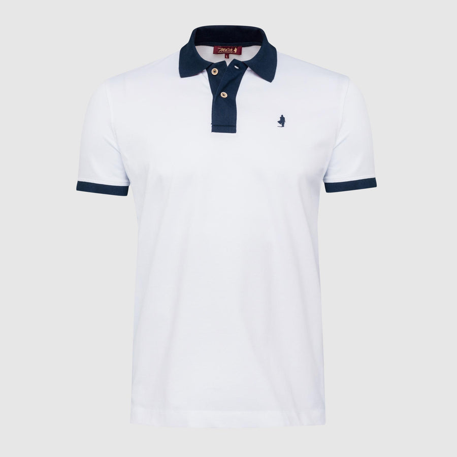 Polo shirt with coloured contrast collar