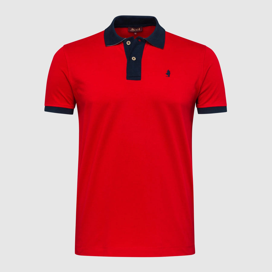 Polo shirt with coloured contrast collar