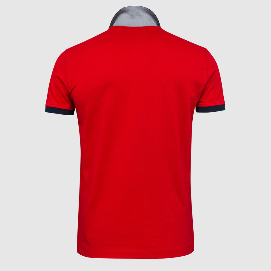 Polo shirt with coloured contrast collar