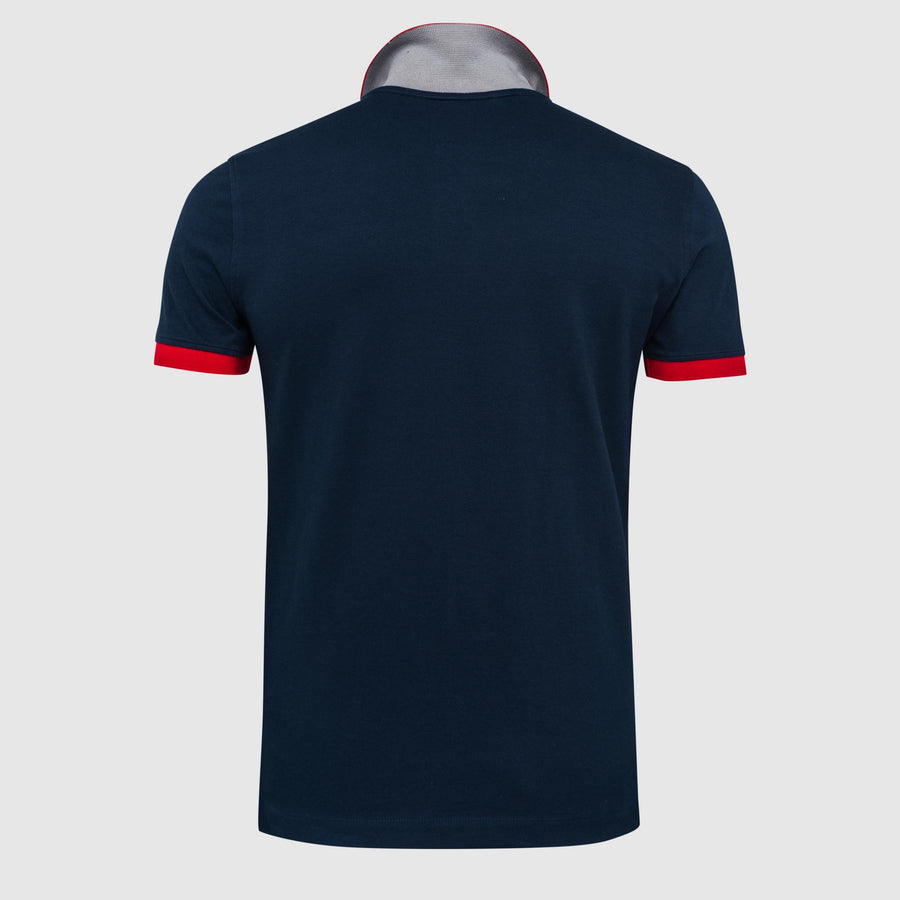 Polo shirt with coloured contrast collar