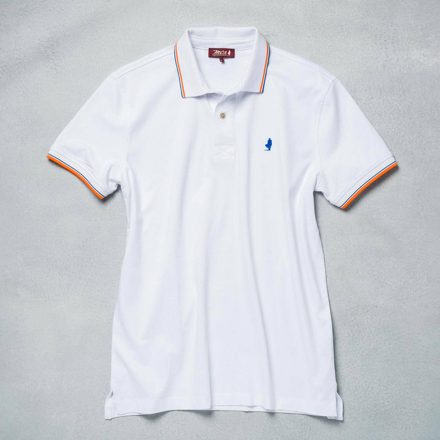 Polo da uomo con colletto a righe fluo