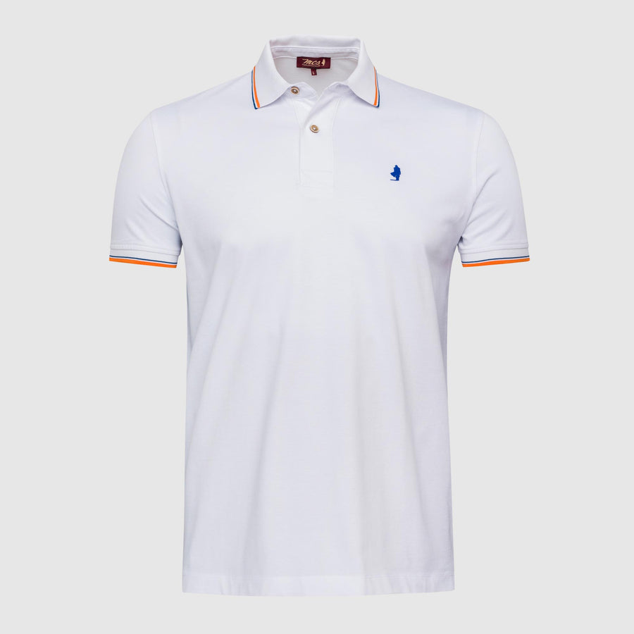 Polo da uomo con colletto a righe fluo