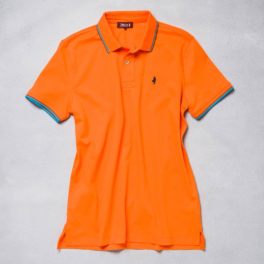 Polo da uomo con colletto a righe fluo