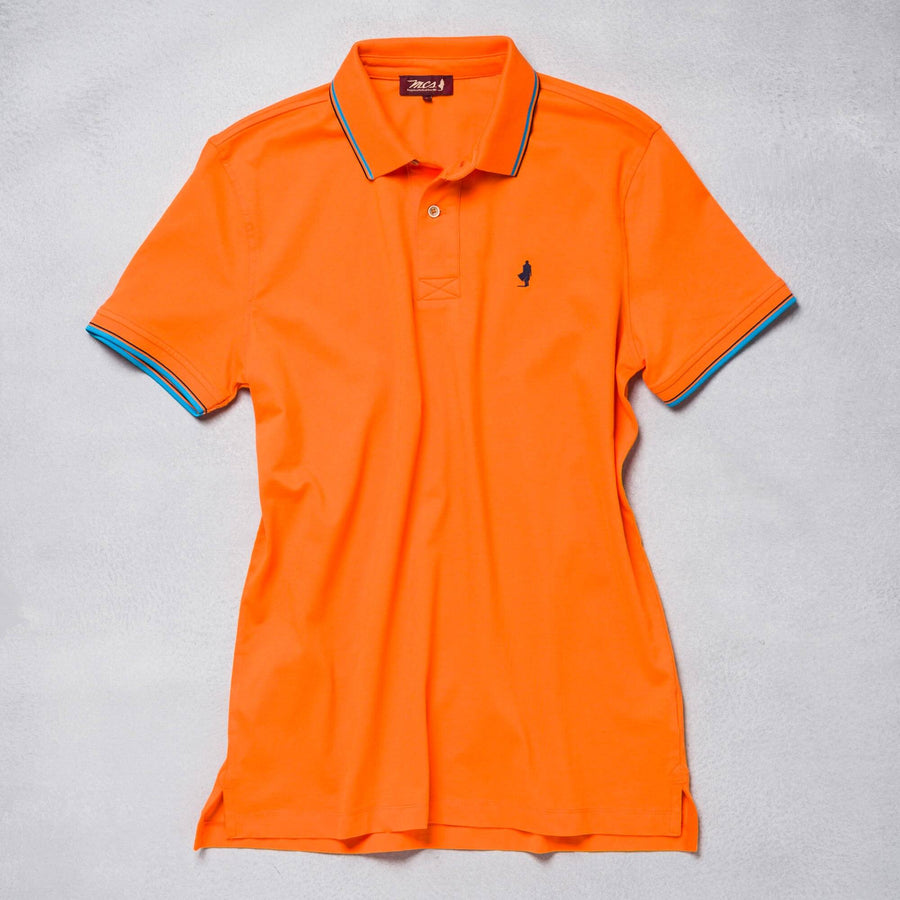 Men’s polo shirt with fluo striped collar