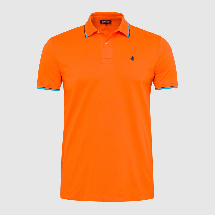Polo da uomo con colletto a righe fluo
