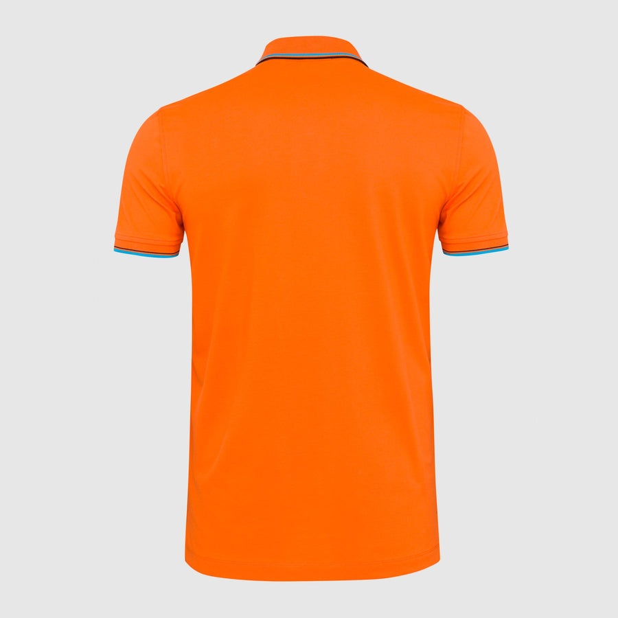 Polo da uomo con colletto a righe fluo