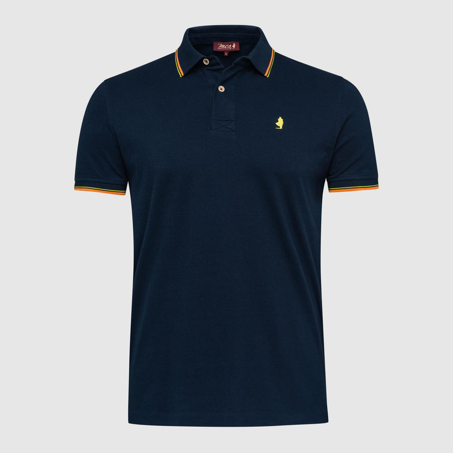 Polo da uomo con colletto a righe fluo