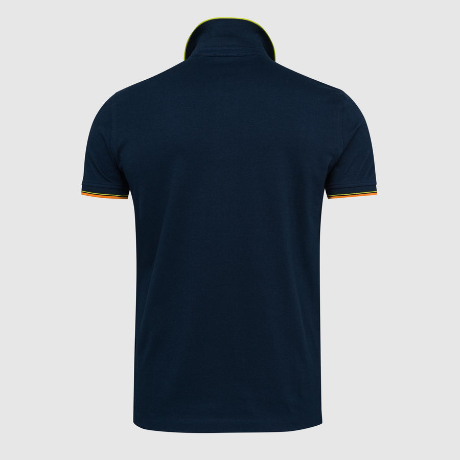 Polo da uomo con colletto a righe fluo