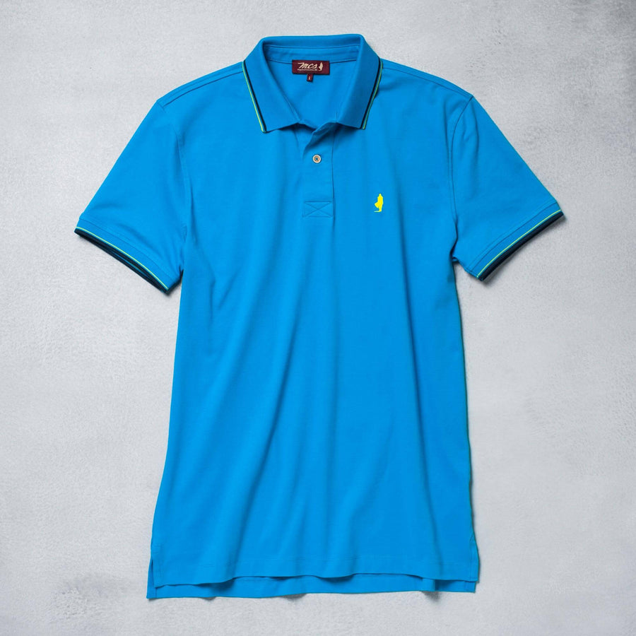Polo da uomo con colletto a righe fluo