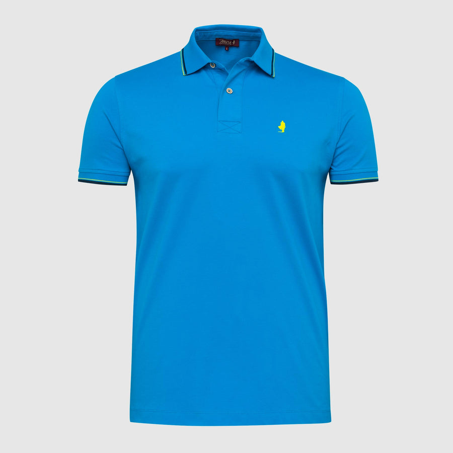 Polo da uomo con colletto a righe fluo