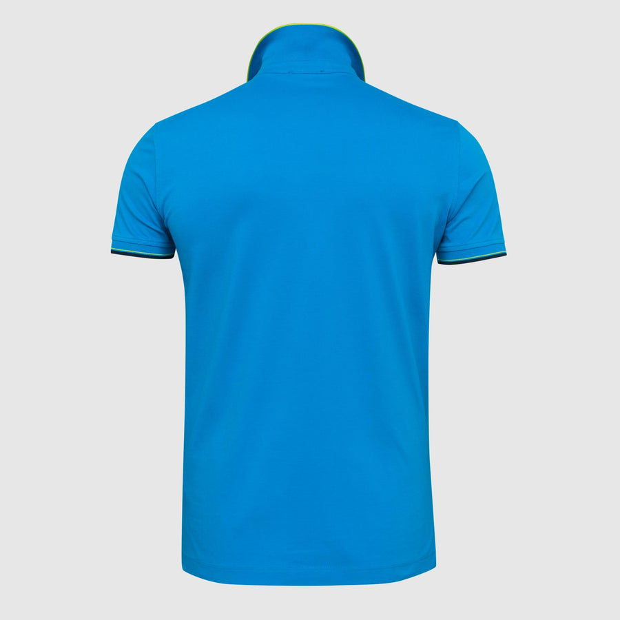 Polo da uomo con colletto a righe fluo