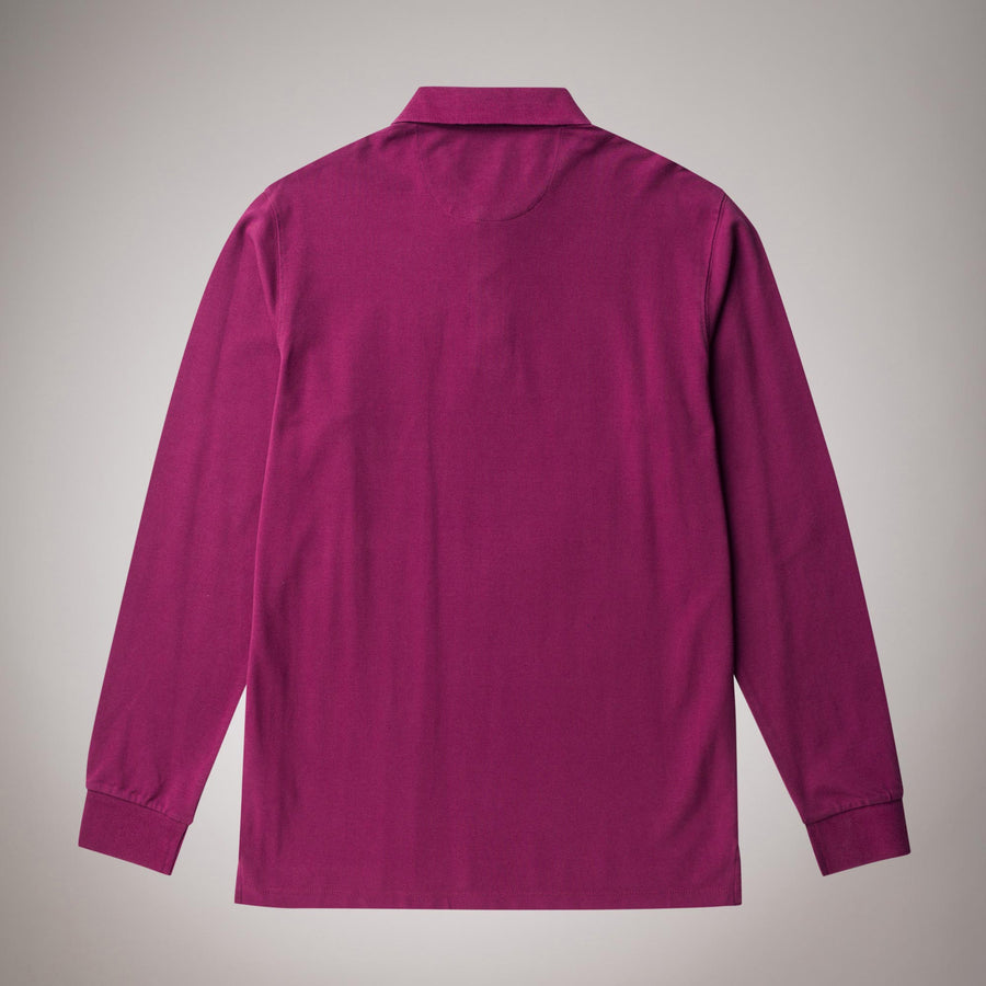Polo a maniche lunghe in cotone elasticizzato