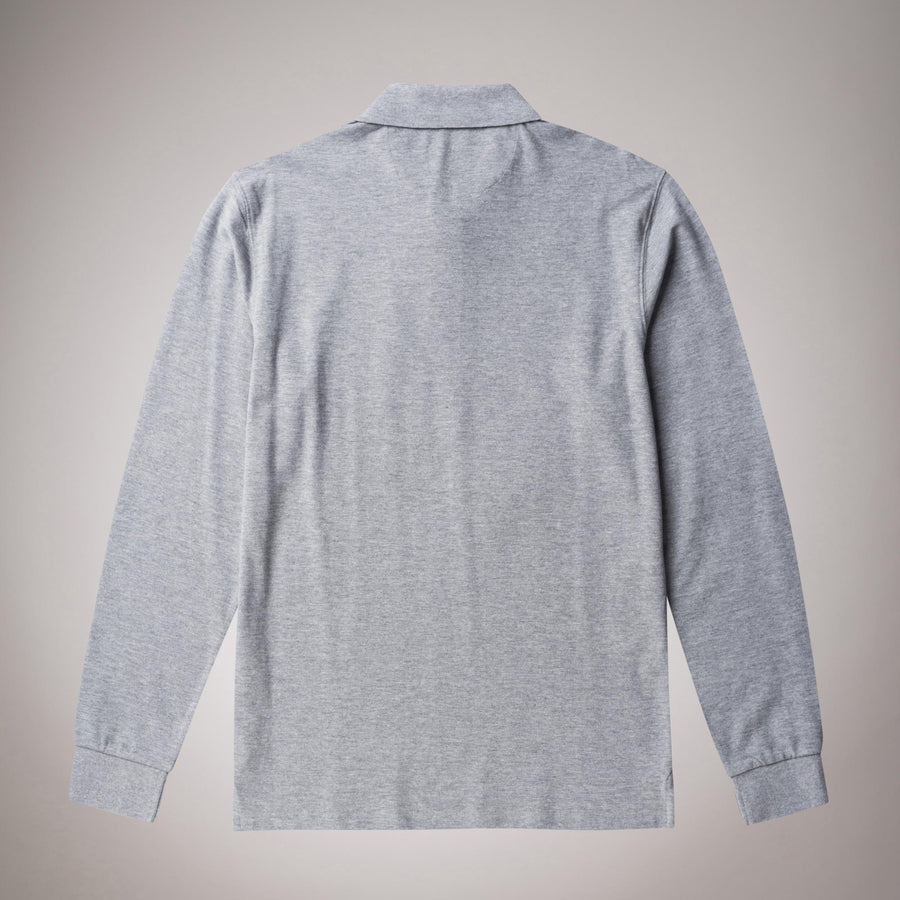Polo a maniche lunghe in cotone elasticizzato