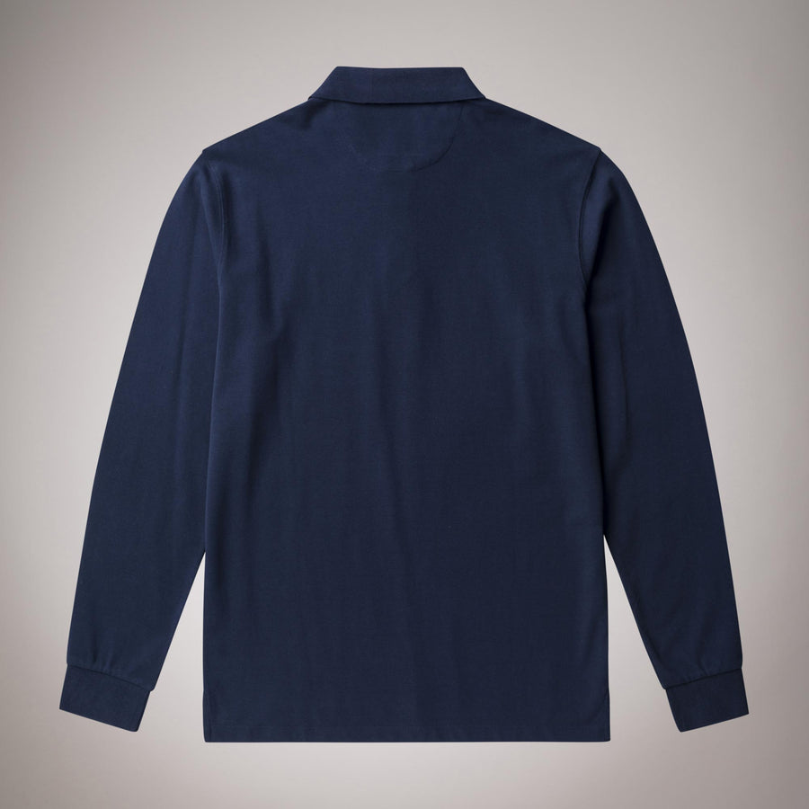 Polo a maniche lunghe in cotone elasticizzato