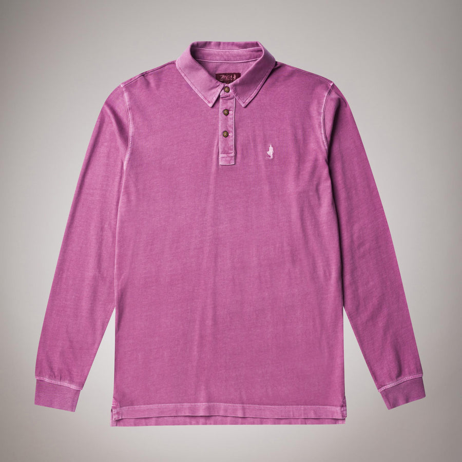 Polo a manica lunga in jersey