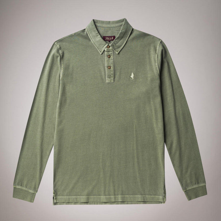 Polo a manica lunga in jersey