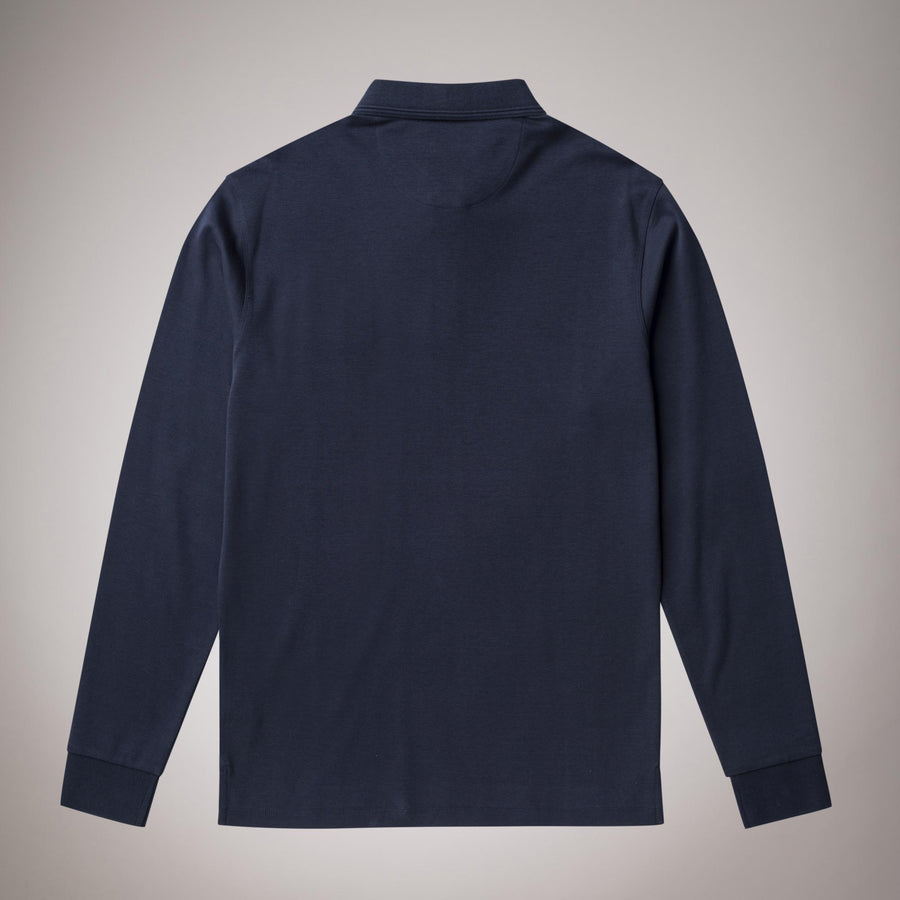 Long-sleeve polo shirt in warm cotton