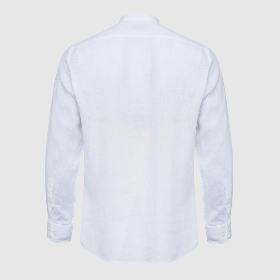 100% linen shirt with mandarin collar