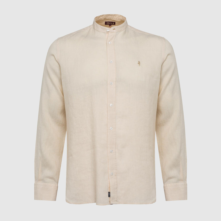 100% linen shirt with mandarin collar