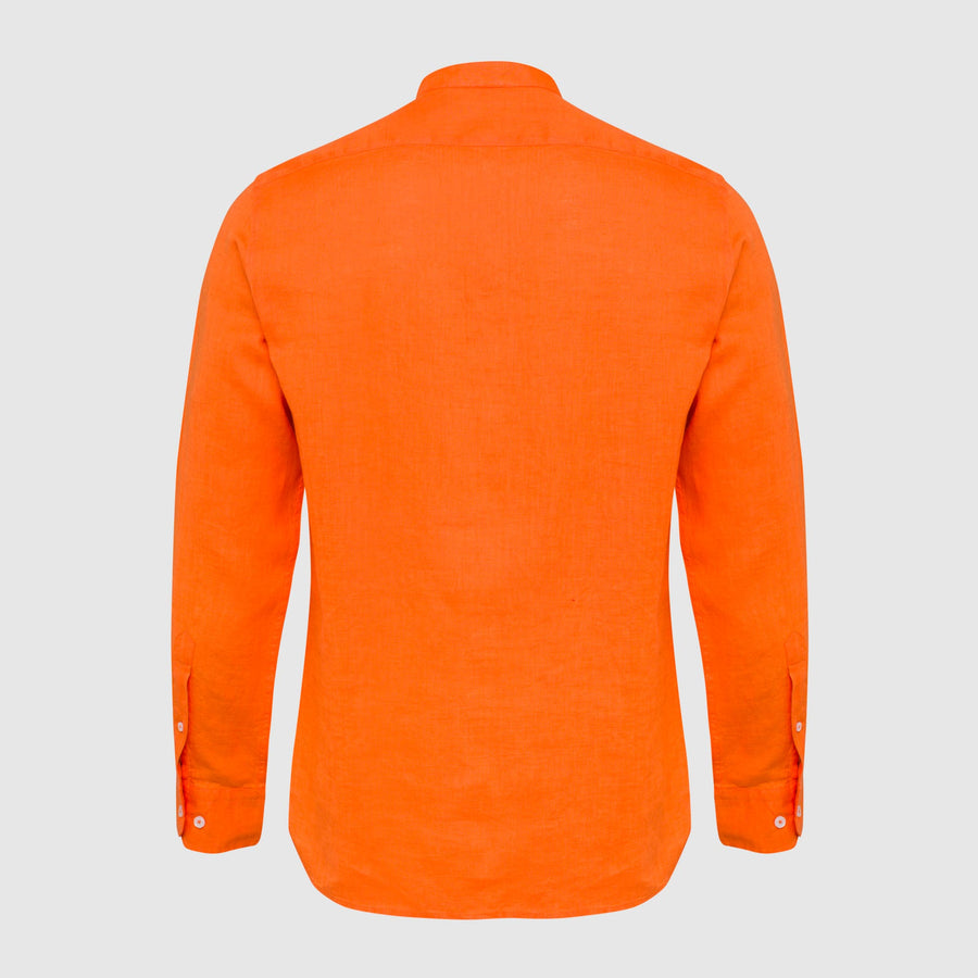 100% linen shirt with mandarin collar