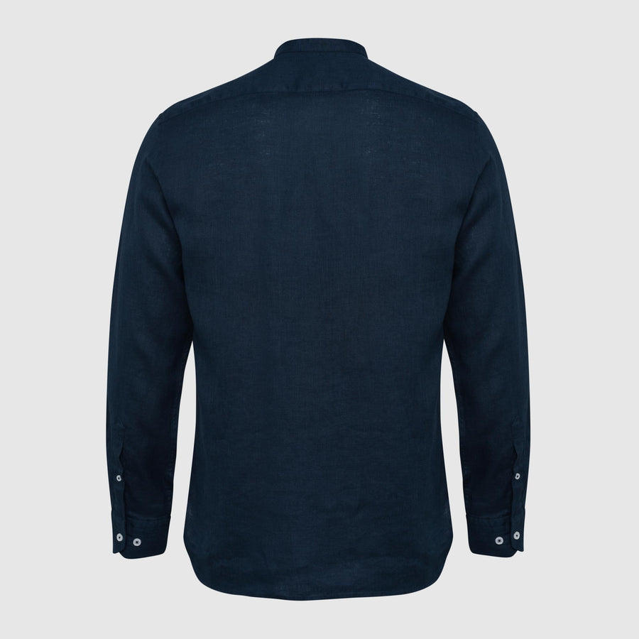 100% linen shirt with mandarin collar