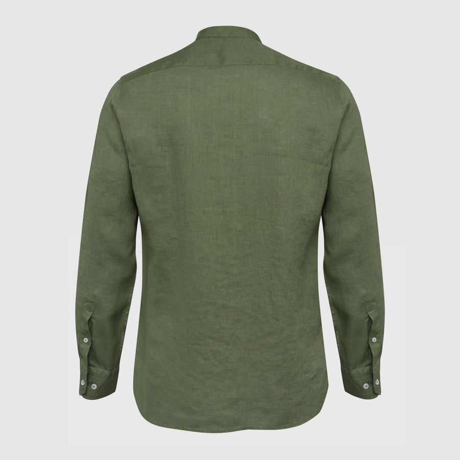 100% linen shirt with mandarin collar