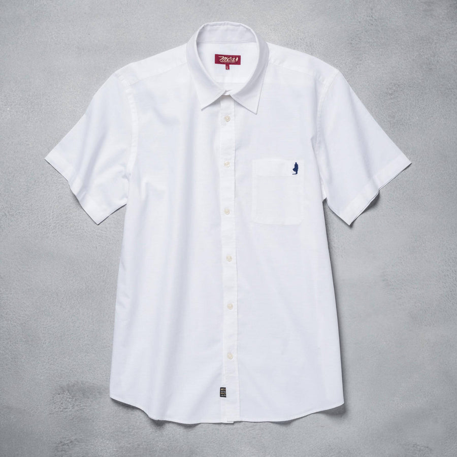 Camicia bianca a manica corta con taschino