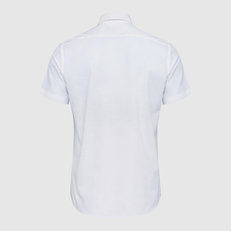 Camicia bianca a manica corta con taschino
