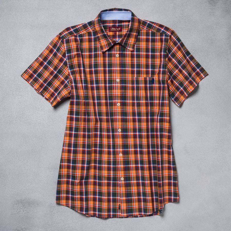 Camicia a quadri a manica corta